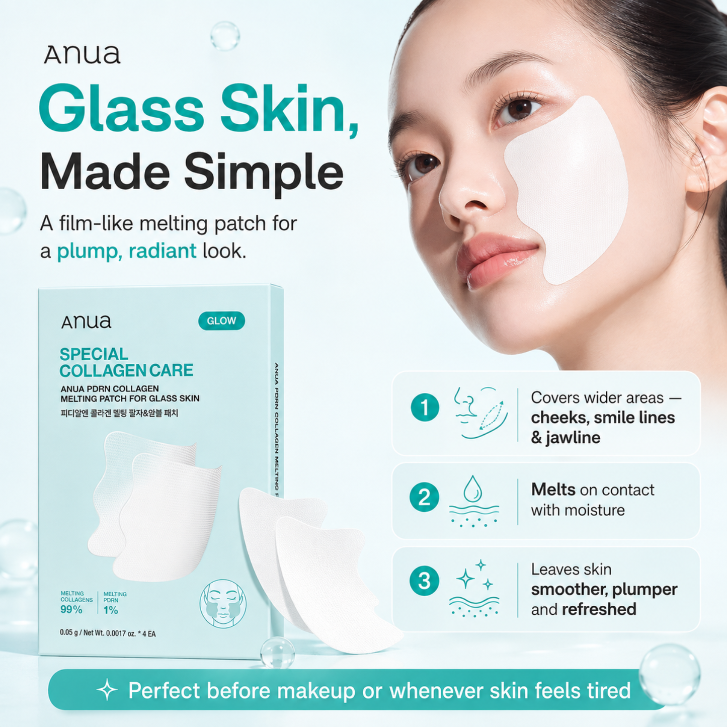 ANUA PDRN Collagen Melting Patch For Glass Skin 4ea