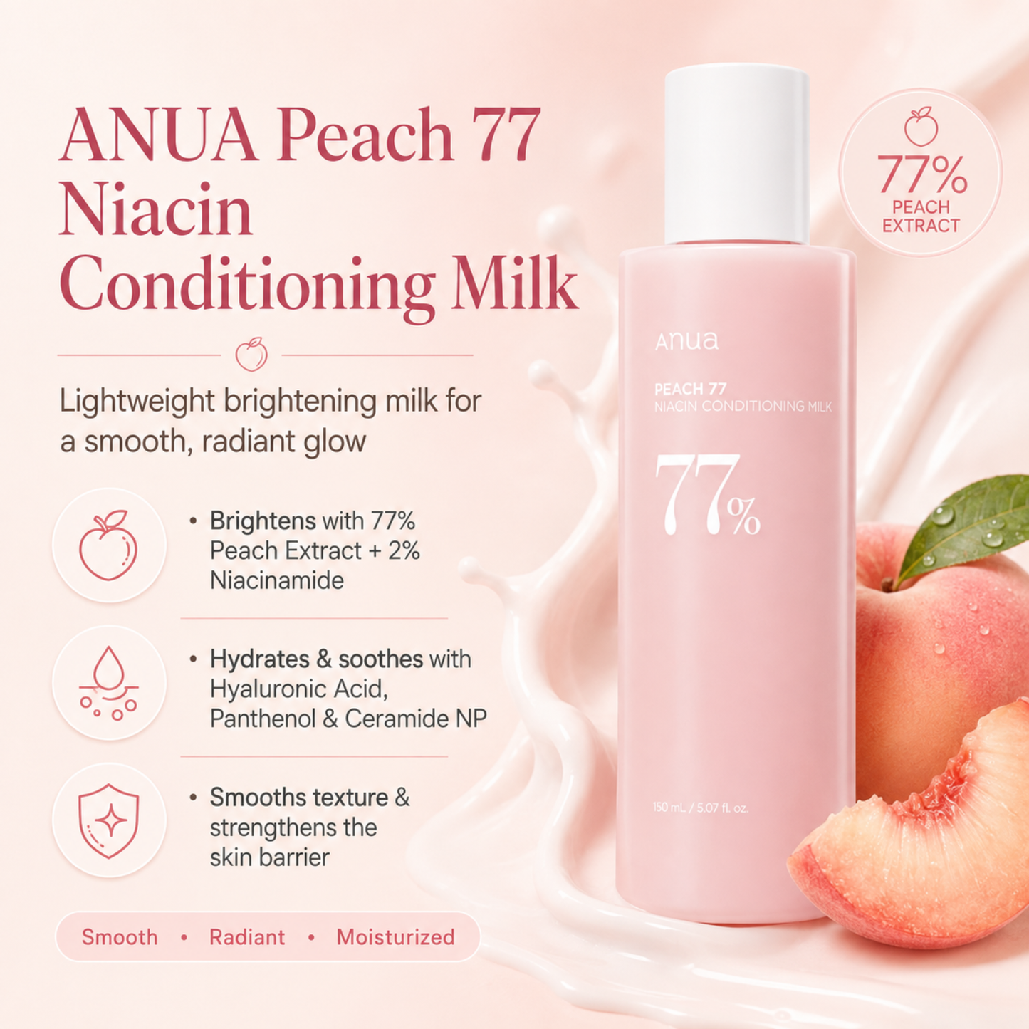 ANUA Peach 77 Niacin Essence Toner 250ml