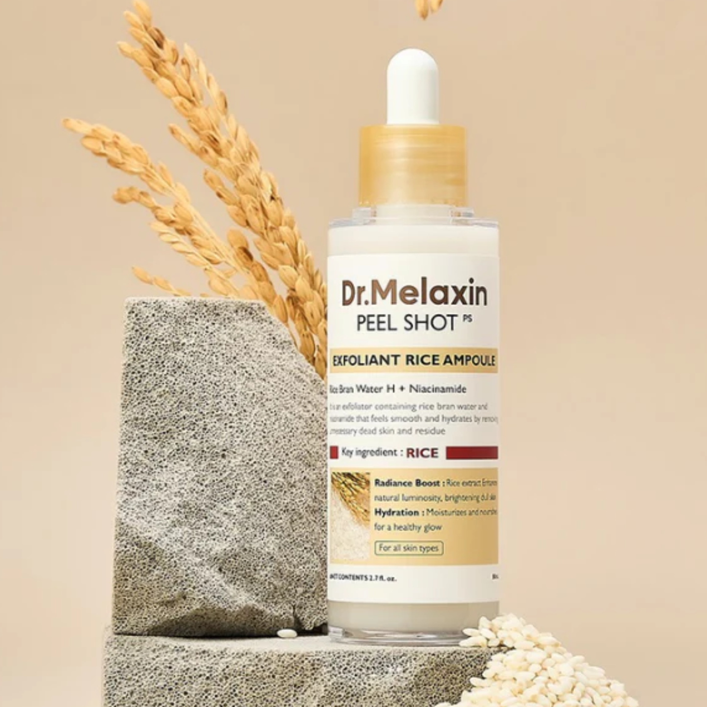DR. MELAXIN Peel Shot Exfoliant White Rice Ampoule 80ml