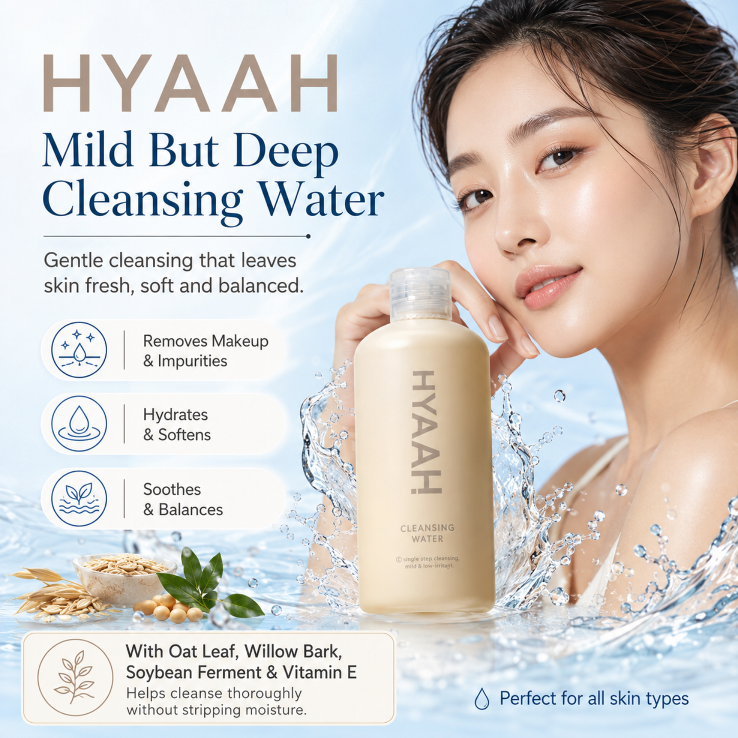 HYAAH Mild But Deep Cleansing Water 300ml