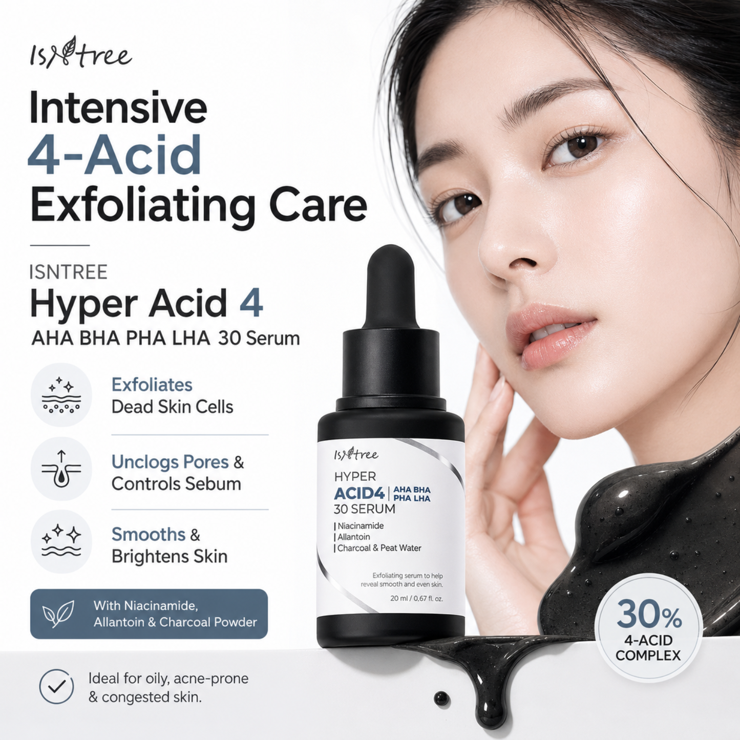 ISNTREE Hyper Acid 4 AHA BHA PHA LHA 30 Serum 20ml