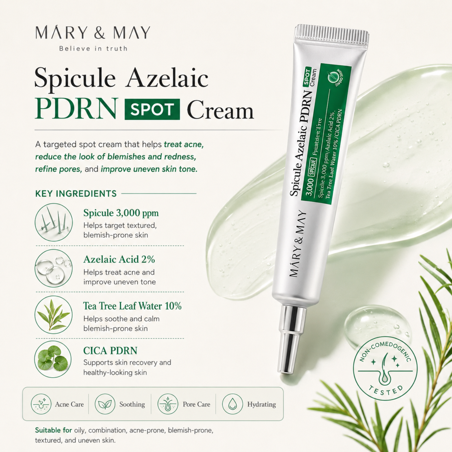 MARY & MAY Spicule Azelaic PDRN Spot Cream 15g