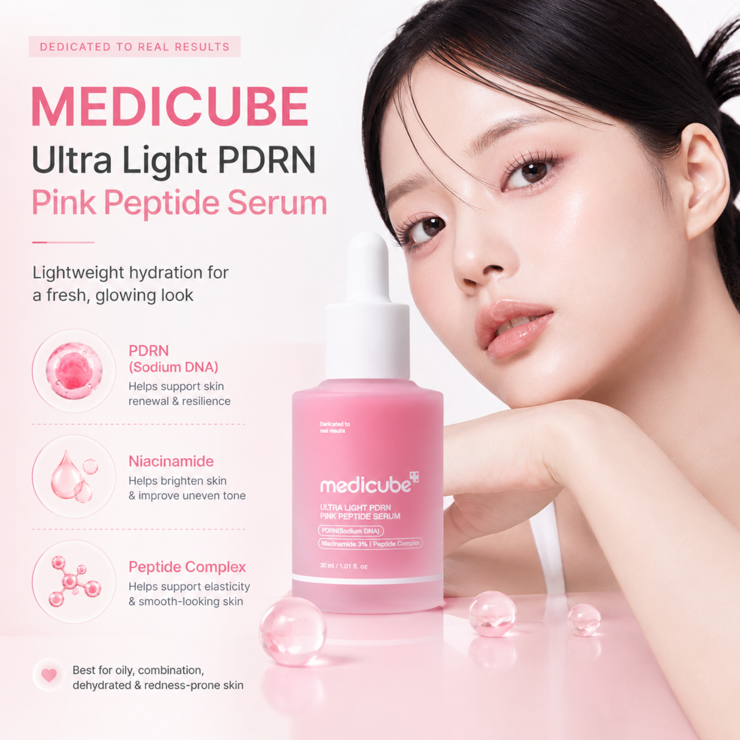 MEDICUBE Ultra Light PDRN Pink Peptide Serum