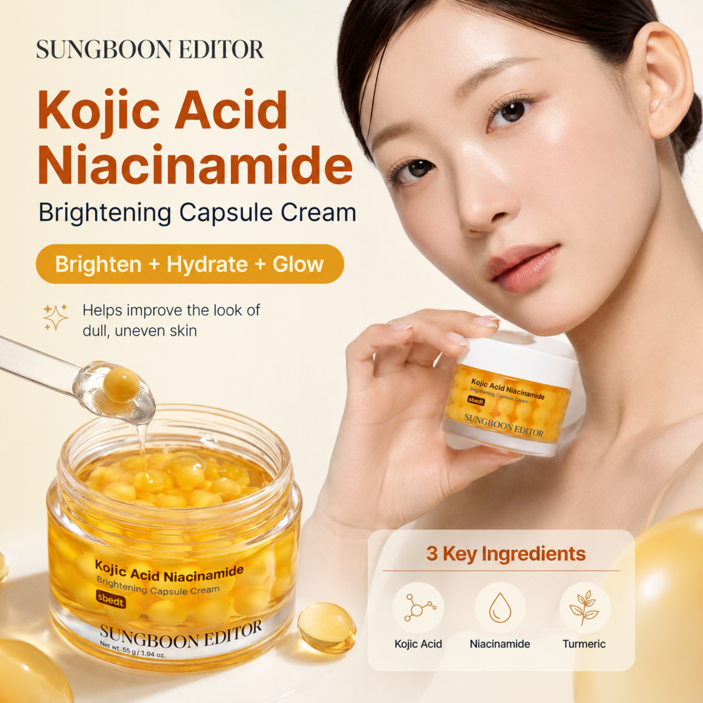 SUNGBOON EDITOR Kojic Acid Niacinamide Brightening Capsule Cream