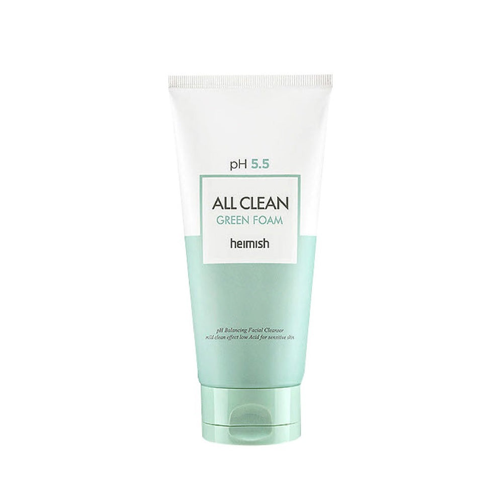 HEIMISH All Clean Green Foam is a gentle, pH-balancing cleanser suitable for all skin types, especially sensitive skin. Formulated with Centella Asiatica Extract and Witch Hazel Water, it soothes irritation while effectively removing impurities and excess oil. Enriched with Quillaja Saponaria Bark Extract, it creates a soft lather that cleanses without stripping the skin’s natural moisture barrier. This refreshing foam leaves your skin feeling clean, calm, and balanced, making it perfect for daily use.