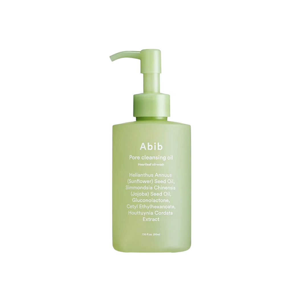 ABIB Pore Cleansing Oil Heartleaf Oil-Wash - a gentle yet effective cleansing oil that removes impurities and excess sebum. Infused with Heartleaf Extract, Jojoba Seed Oil, and Rice Bran Oil, it deeply cleanses while nourishing the skin. The blend of Lavender, Rosemary, and Chamomile Oils soothes and refreshes, leaving your skin soft, balanced, and radiant. Ideal for all skin types, this oil-wash effectively purifies pores without stripping moisture.