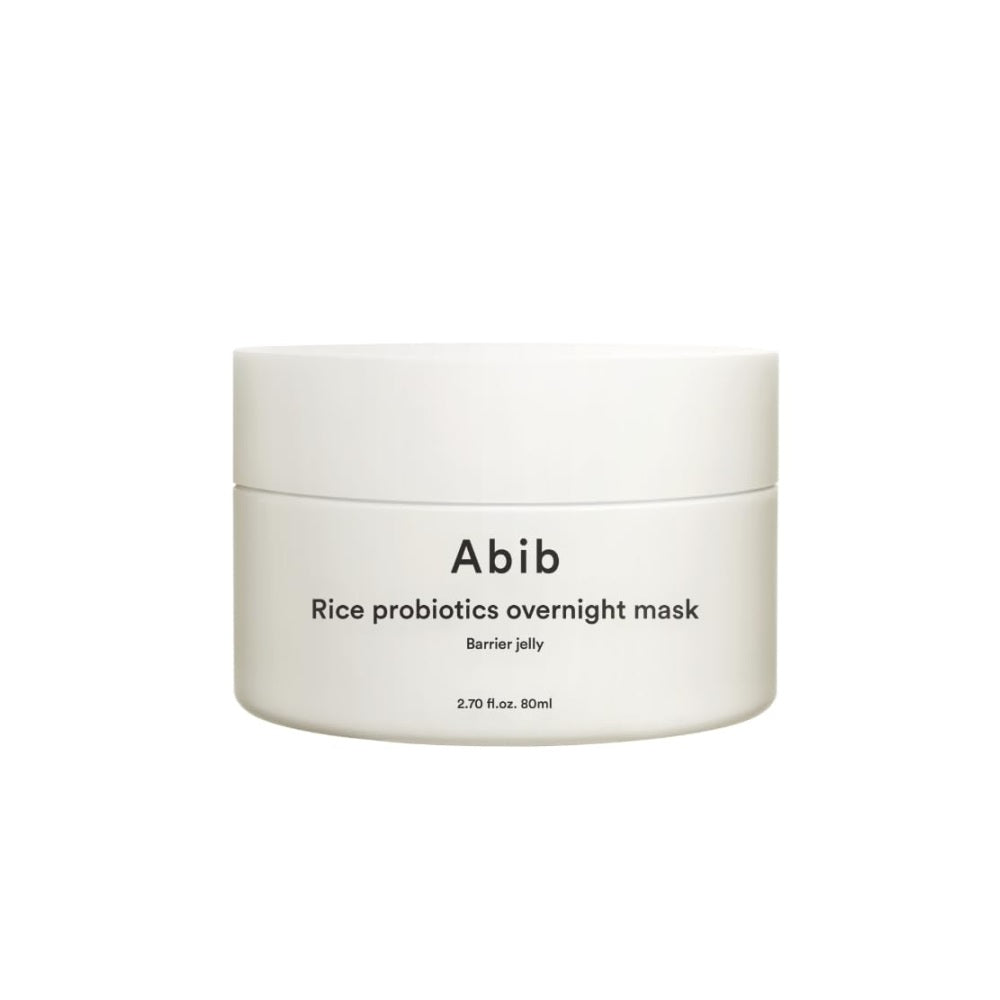 ABIB Rice Probiotics Overnight Mask Barrier Jelly - deeply nourishes and strengthens your skin's barrier while you sleep. Infused with Rice Ferments and Probiotics, it hydrates, soothes, and enhances skin resilience, leaving your complexion soft and revitalized by morning. Ideal for those seeking a gentle yet effective overnight treatment.