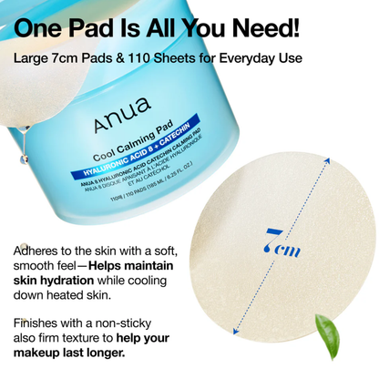 ANUA 8 Hyaluronic Acid Catechin Calming Pad 110ea