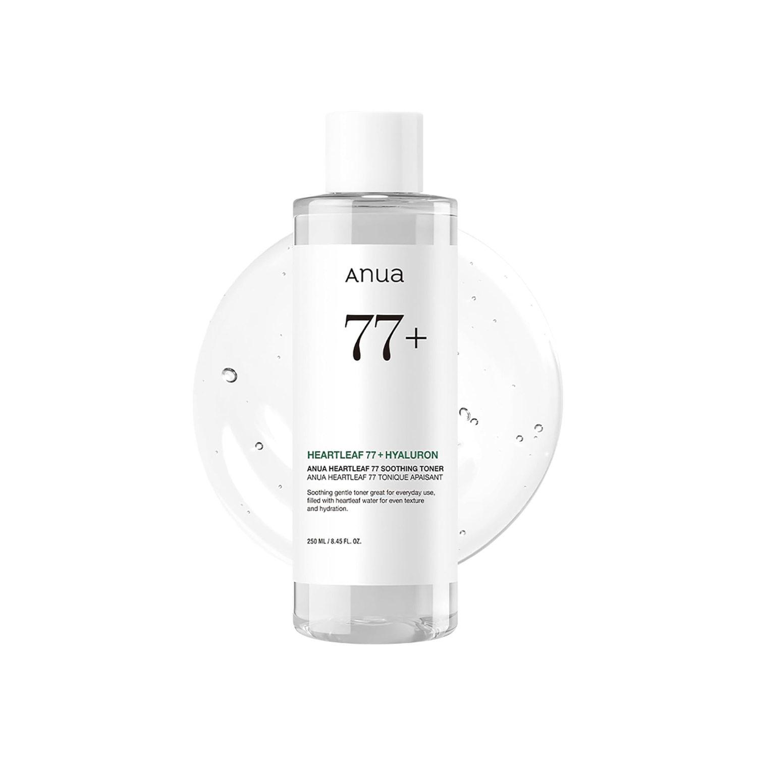 ANUA Heartleaf 77% Soothing Toner is a gentle hydrating toner made to calm, refresh, and balance sensitive or irritated skin. Formulated with 77% Heartleaf Extract, Panthenol, Glycerin, Betaine, Centella Asiatica Extract, Portulaca Oleracea Extract, Chamomile Flower Extract, Sugar Cane Extract, and Apple Fruit Extract, it helps soothe redness, support moisture, and leave skin feeling soft and comfortable. The lightweight watery texture absorbs quickly without heaviness, making it ideal for daily use. Best s