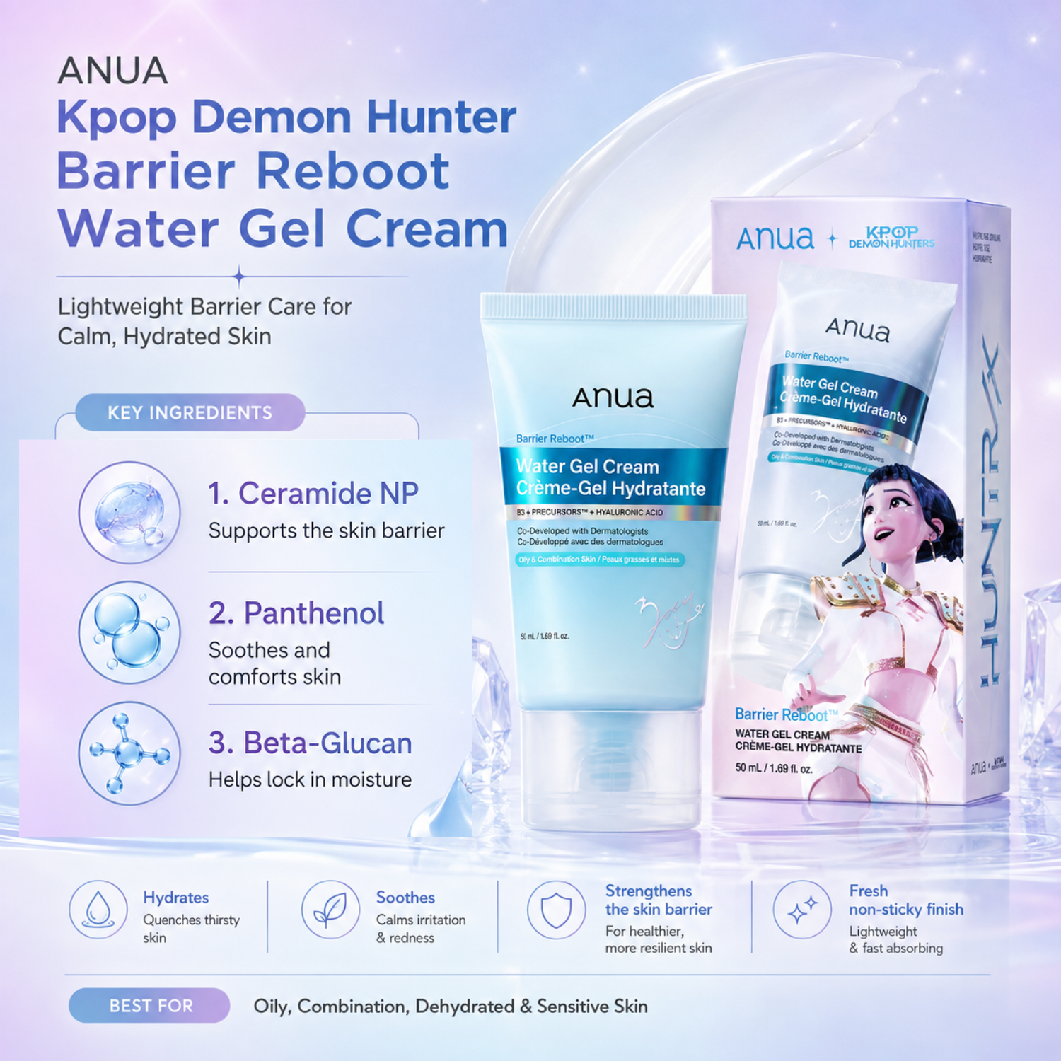 ANUA Kpop Demon Hunter Barrier Reboot Water Gel Cream 