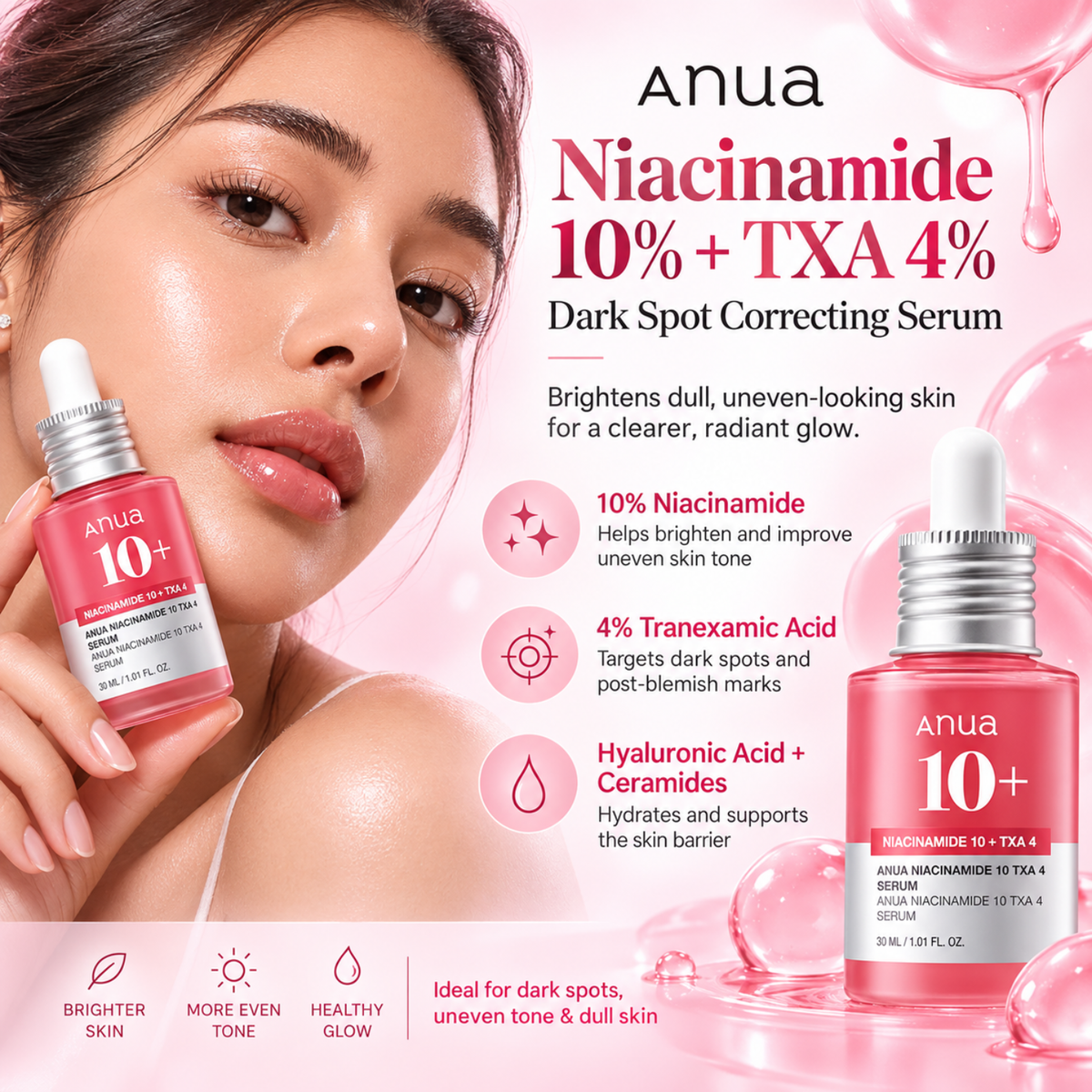 ANUA Niacinamide 10% + TXA 4% Dark Spot Correcting Serum 30ml