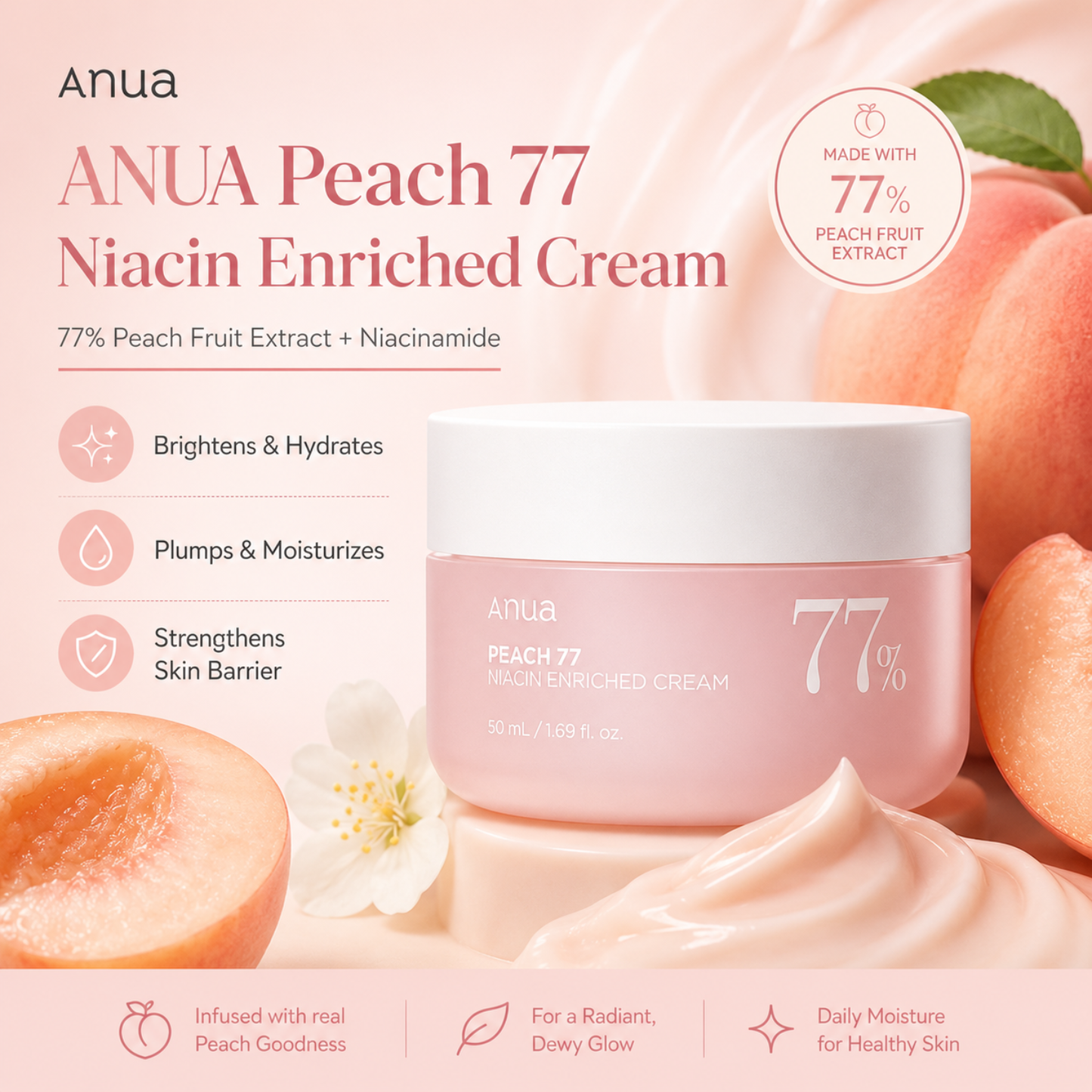 ANUA Peach 77 Niacin Enriched Cream 50ml