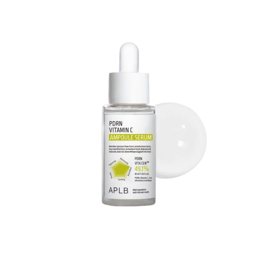 APLB PDRN Vitamin C Ampoule Serum is a brightening and revitalizing serum made to hydrate, soothe, and improve the look of dull or uneven skin. Formulated with Centella Asiatica Leaf Water, PDRN, Vitamin C, Panthenol, Allantoin, Squalane, Sodium Hyaluronate, Tea Tree Leaf Extract, Sea Buckthorn Fruit Extract, Hydrolyzed Collagen, Beta-Glucan, Rice Extract, and Eggplant Fruit Extract, it helps support a smoother, brighter, and healthier-looking complexion. The hydrating formula also helps calm the skin and s