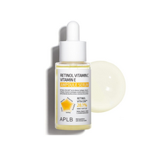 Load image into Gallery viewer, APLB Retinol Vitamin C Vitamin E Ampoule Serum is a multi-benefit serum designed to brighten, firm, and rejuvenate your skin. Infused with Centella Asiatica Extract (28.1%), Retinol, Vitamin C (Ascorbic Acid), and Vitamin E, this powerhouse formula targets signs of aging, evens out skin tone, and boosts collagen production. Enriched with Squalane, Hydrolyzed Collagen, and Beta-Glucan, it deeply hydrates and soothes the skin while improving its resilience. Perfect for those seeking a radiant, youthful glow. 