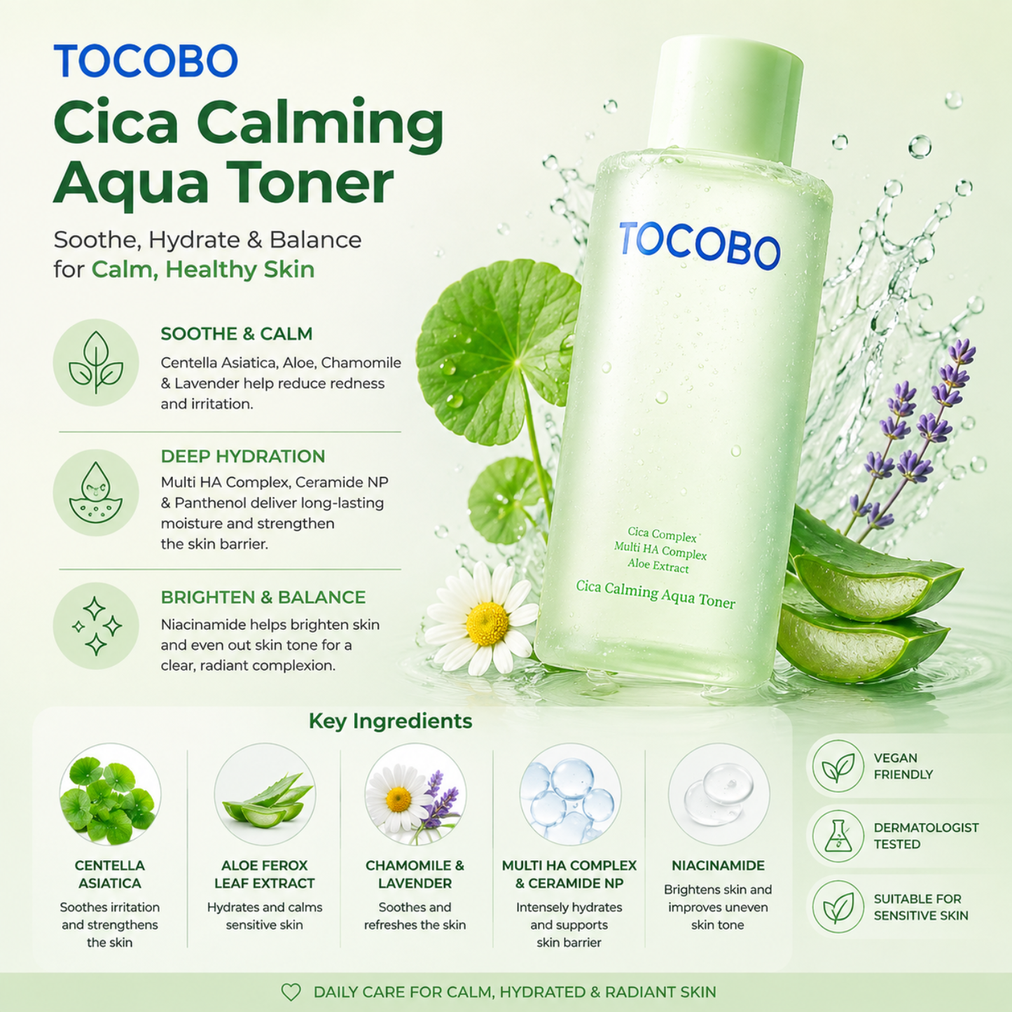 TOCOBO Cica Calming Aqua Toner 200ml