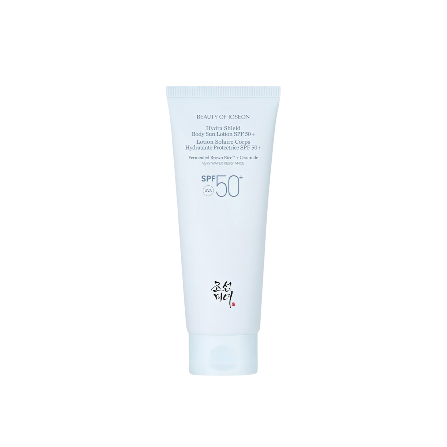 BEAUTY OF JOSEON Hydra Shield Body Sun Lotion is a lightweight SPF 50+ PA++++ body sunscreen that provides strong UV protection with a fresh, hydrating finish. Formulated with Fermented Brown Rice to nourish and refresh the skin and Ceramide NP to support the moisture barrier, it helps keep skin comfortable and hydrated throughout the day. The smooth lotion texture absorbs quickly without a sticky feel or visible white cast, leaving skin soft with a natural glow. Suitable for normal, dry, dehydrated, combin