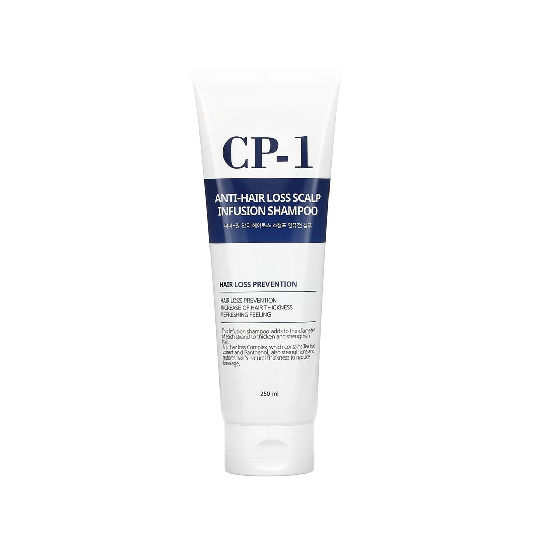 CP-1 Anti Hairloss Scalp Infusion Shampoo is designed to cleanse and revitalize the scalp while addressing hair thinning. Infused with Peppermint Leaf Extract, Tea Tree Extract, and Rosemary Oil, it soothes irritation and refreshes the scalp. Niacinamide and Panthenol promote healthier hair growth, while Salicylic Acid gently exfoliates and removes impurities. Perfect for those experiencing hair loss, this shampoo leaves the scalp feeling clean and invigorated with a cooling effect.