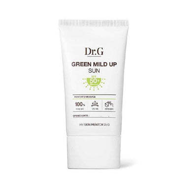 DR.G GREEN Mild Up Sun Cream provides gentle yet effective sun protection with its mineral-based formula featuring Zinc Oxide. Infused with soothing ingredients like Centella Asiatica Extract and Houttuynia Cordata Extract, it helps calm sensitive skin while offering broad-spectrum defense. Its lightweight texture absorbs quickly, leaving the skin moisturized and protected without a greasy residue. Perfect for daily use, this sun cream also contains Tocopherol (Vitamin E) for added antioxidant benefits.