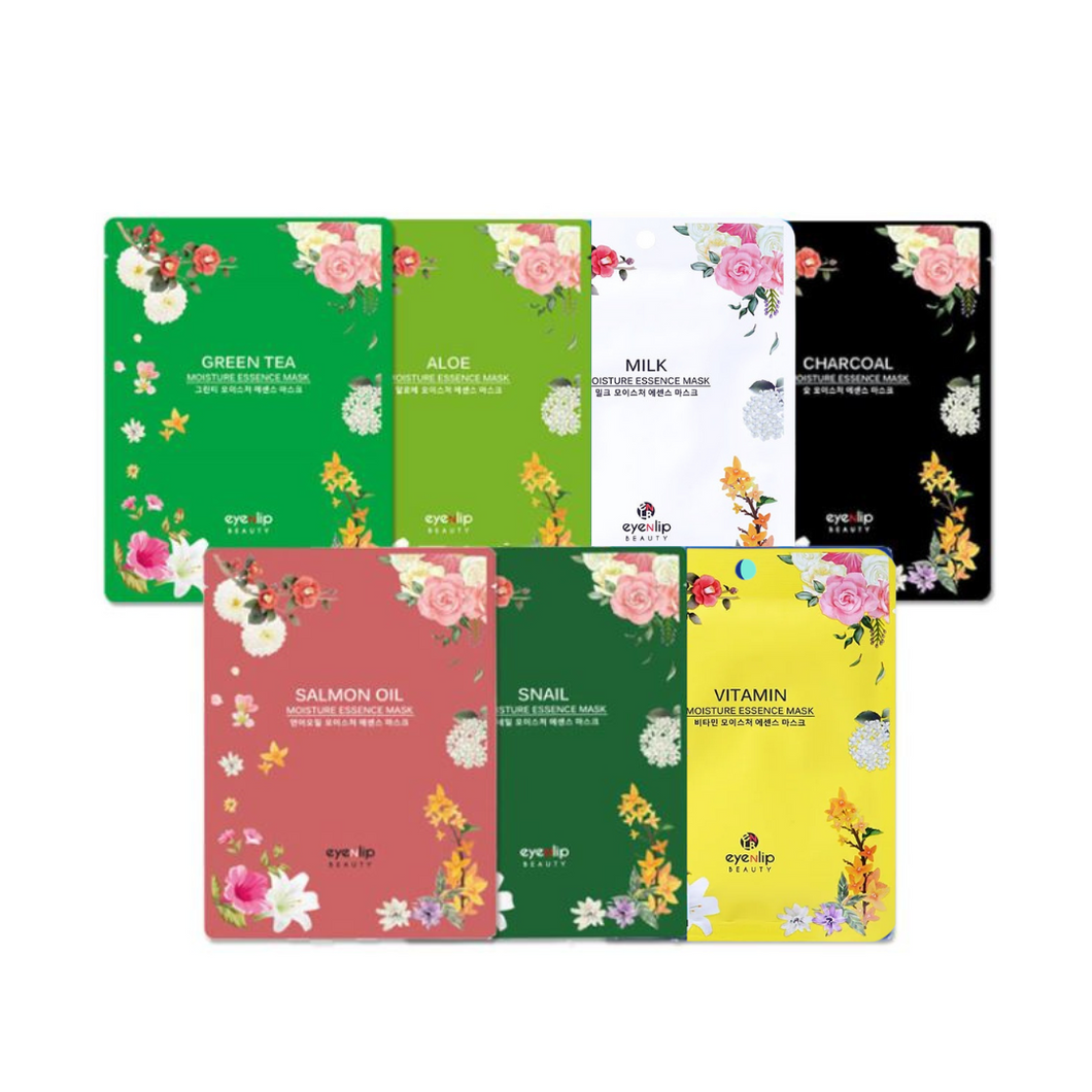 ELIKO GLOW Set of 7 Moisture Essence Masks is a curated collection of hydrating sheet masks designed to replenish and deeply moisturize your skin. Enriched with premium essences and nourishing ingredients, each mask targets dryness and leaves your skin feeling refreshed, smooth, and radiant. Perfect for a week of indulgent self-care or as a thoughtful gift!