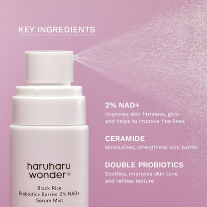 HARUHARU WONDER Black Rice Probiotics Barrier 2% NAD+ Serum Mist 80ml
