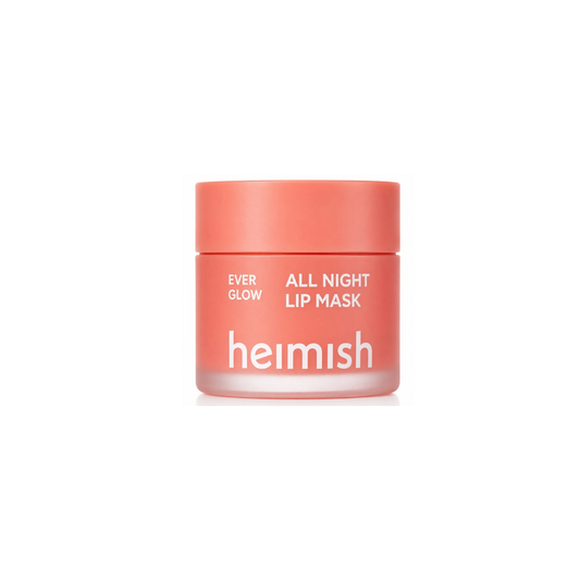 HEIMISH Ever Glow All Night Lip Mask is a rich overnight treatment that helps soften, smooth, and nourish dry lips while you sleep. Formulated with Squalane, Shea Butter, Ceramide NP, and Peptides, it helps lock in moisture, support the lip barrier, and improve the look of softness and suppleness. Botanical flower extracts and Vitamin E provide additional conditioning care for lips that feel dry or rough.