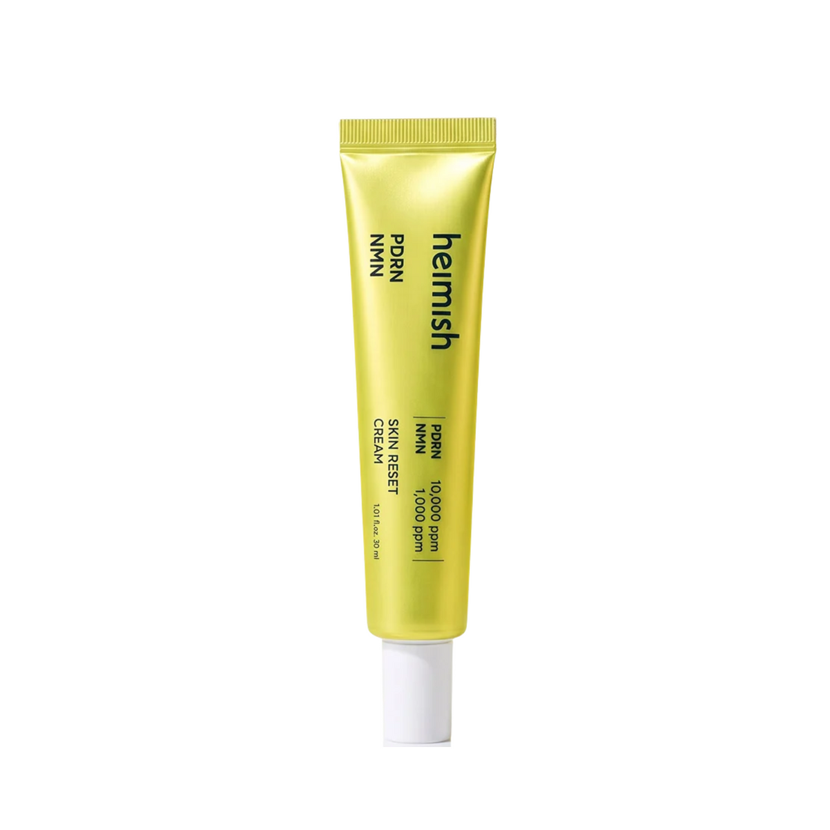 HEIMISH PDRN NMN Skin Reset Cream is a nourishing moisturizer designed to improve firmness, elasticity, and skin barrier strength. Formulated with PDRN (Sodium DNA), NMN, and eight types of Peptides, it helps support smoother, plumper, and more resilient-looking skin. Ceramide NP, Squalane, Beta-Glucan, and multiple forms of Hyaluronic Acid provide deep hydration and barrier support, while Niacinamide helps improve overall tone and radiance. The creamy texture absorbs comfortably without feeling sticky. Ide