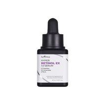 Load image into Gallery viewer, ISNTREE Hyper Retinol EX 1.0 Serum is a powerhouse anti-aging formula that combines 0.1% Retinol, 0.3% Retinyl Palmitate, and 0.6% Bakuchiol for effective skin renewal. Infused with Ceramides, Niacinamide, and Cholesterol, it helps strengthen the skin barrier while enhancing elasticity and reducing the appearance of fine lines. Enriched with soothing ingredients like Panthenol and Allantoin, this serum gently revitalizes the skin, promoting a smoother, firmer, and more radiant complexion. Perfect for those 