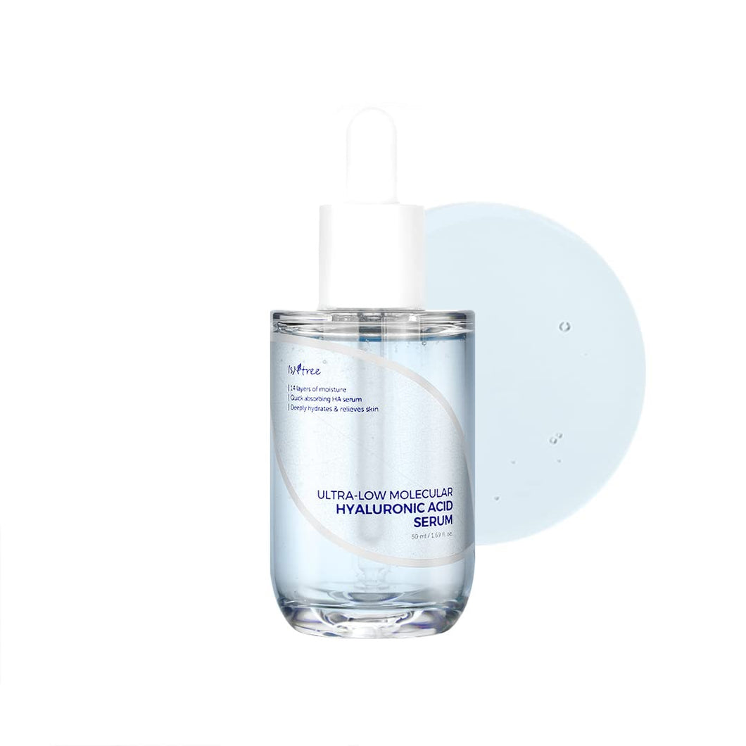 ISNTREE Ultra-Low Molecular Hyaluronic Acid Serum delivers intense hydration deep into the skin with a blend of ultra-low molecular hyaluronic acids. Enriched with ingredients like Madecassoside and Beta-Glucan, it soothes and strengthens the skin barrier, leaving skin plump, smooth, and refreshed. Ideal for dry and dehydrated skin, this serum ensures long-lasting moisture for a healthy, radiant complexion.