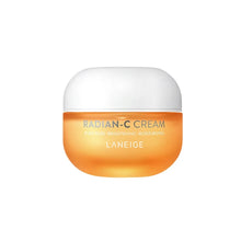 Load image into Gallery viewer, LANEIGE Radian-C Cream is a brightening and hydrating cream infused with 2% Vitamin C (2-O-Ethyl Ascorbic Acid) to target dullness, dark spots, and uneven skin tone. Enriched with Madecassoside and Vitamin E, it soothes and nourishes the skin while enhancing radiance. Its lightweight yet moisturizing formula absorbs effortlessly, leaving your skin smooth, luminous, and refreshed. Perfect for those seeking a vibrant, glowing complexion.