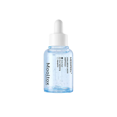 MEDI-PEEL Hyaluronic Acid Layer Mooltox Ampoule is a deeply hydrating serum designed to replenish and lock in moisture. Infused with multiple types of Hyaluronic Acid, Collagen, and Ceramides, it provides intense hydration, improves elasticity, and enhances the skin’s moisture barrier. Enriched with Centella Asiatica, Eclipta Prostrata, and Rice Bran Oil, it soothes and revitalizes, leaving the skin plump, smooth, and radiant. Perfect for all skin types needing a boost of lasting hydration.