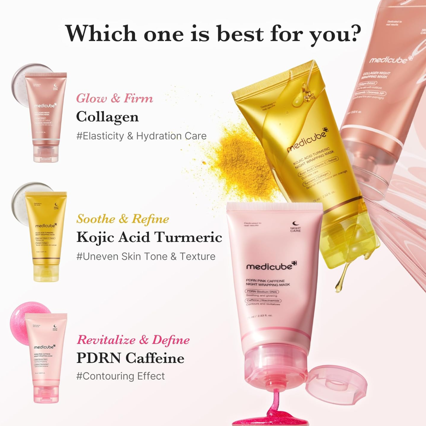 MEDICUBE PDRN Pink Caffeine Night Wrapping Mask 75ml