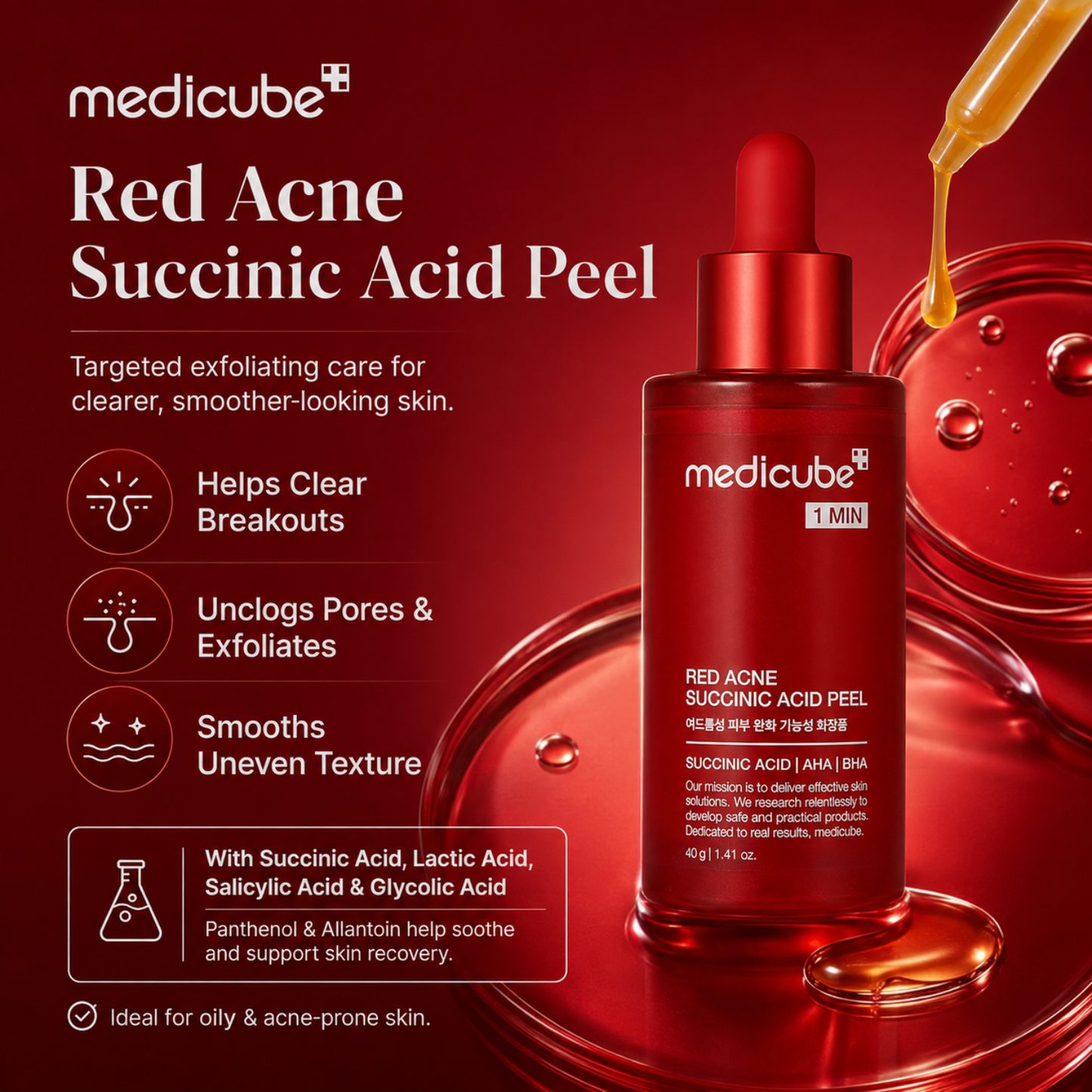 MEDICUBE Red Acne Succinic Acid Peel 40g