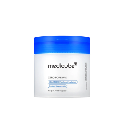 MEDICUBE Zero Pore Pad 2.0 is a dual-sided exfoliating toner pad designed to smooth skin texture, cleanse clogged pores, and help reduce excess oil. Formulated with Lactic Acid, Salicylic Acid, Betaine Salicylate, Panthenol, Centella Asiatica Extract, Sodium Hyaluronate, and Allantoin, it helps remove dead skin cells, refine the look of pores, and calm the skin while maintaining hydration. Best suited for oily, combination, and acne-prone skin with concerns such as blackheads, whiteheads, blemishes, rough t