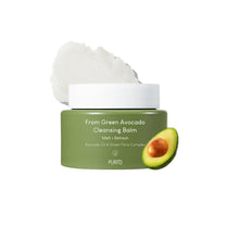 Load image into Gallery viewer, PURITO From Green Avocado Cleansing Balm is a nourishing cleansing balm formulated with 10,000 ppm of Avocado Oil to effectively melt away makeup, sunscreen, and impurities while keeping the skin hydrated. Infused with Watermelon Seed Oil, Baobab Seed Oil, and a blend of nutrient-rich green extracts like Spinach and Broccoli, this balm leaves the skin feeling soft, refreshed, and deeply cleansed. Its smooth, balm-to-oil texture glides on easily, making it perfect for removing even stubborn makeup without st