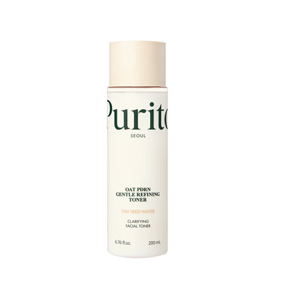PURITO SEOUL Oat PDRN Gentle Refining Toner is a soothing toner designed to hydrate and support the skin barrier. Formulated with Avena Sativa (Oat) Seed Water, Sodium DNA (PDRN), Ceramide NP, Panthenol, and Beta-Glucan, it helps calm irritation while keeping skin soft, balanced, and comfortable.