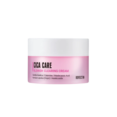 ROVECTIN Cica Care Blemish Clearing Cream is designed to target blemishes and soothe irritated skin. It's enriched with Centella Asiatica Extract to reduce inflammation and promote healing, while Niacinamide brightens and evens out skin tone. Calamine and Madecassoside soothe and strengthen the skin's barrier. This cream also nourishes with Macadamia Seed Oil, leaving the skin smooth and clear. Ideal for acne-prone and sensitive skin types, it provides effective, gentle care for a healthier complexion.