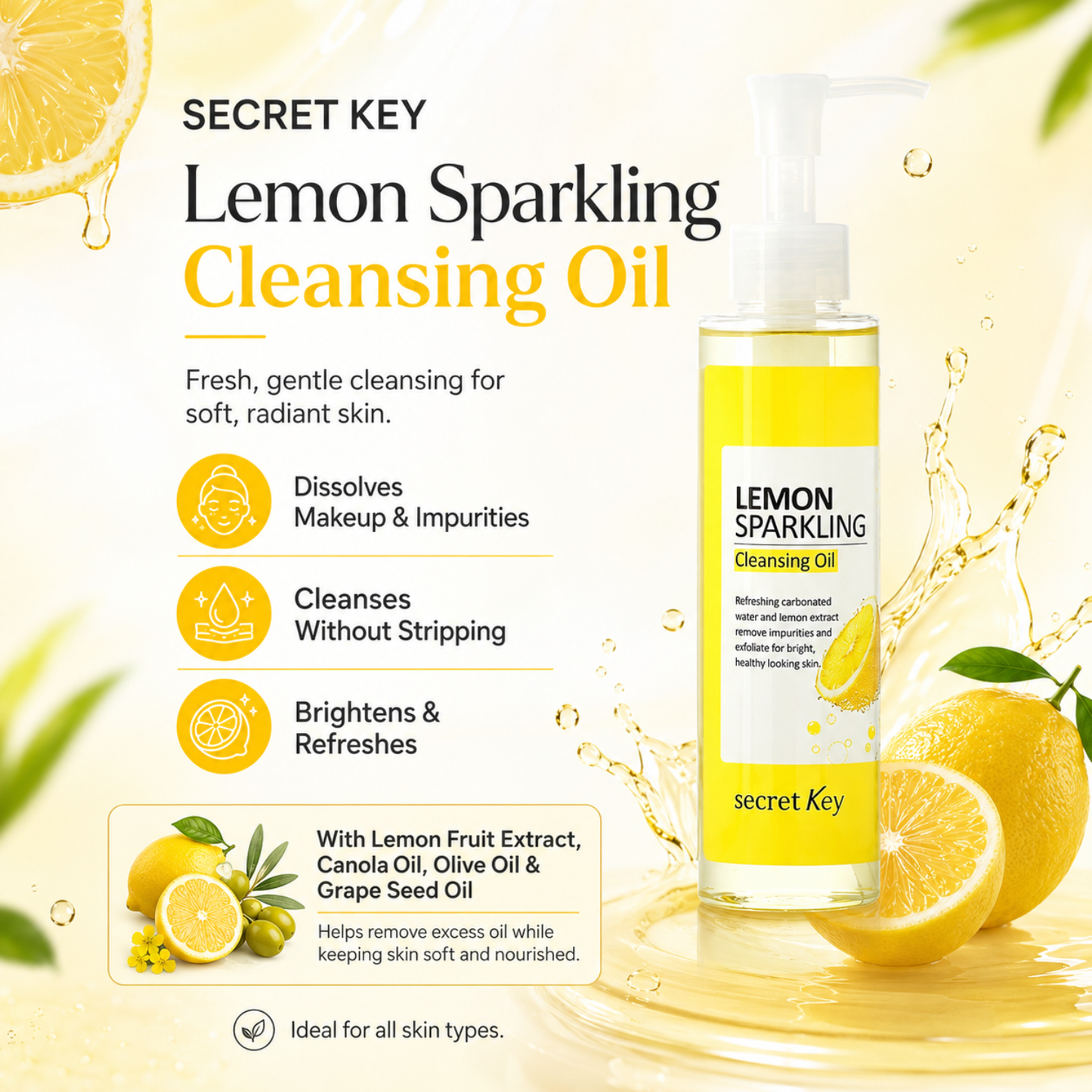SECRET KEY Lemon Sparkling Cleansing Oil 150ml