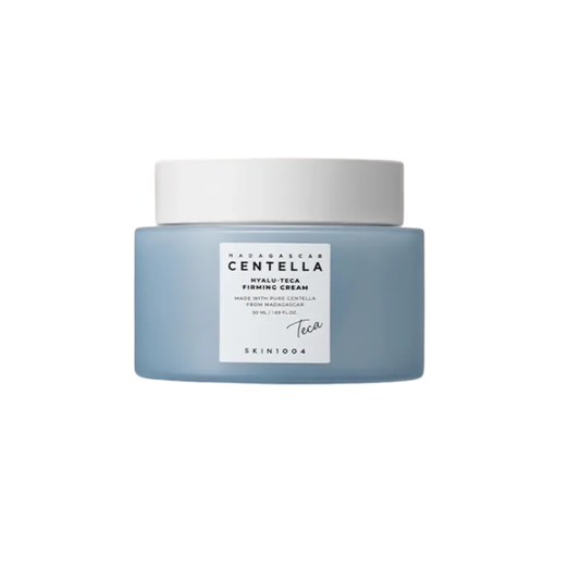 SKIN1004 Madagascar Centella Hyalu-Teca Firming Cream is a nourishing moisturizer designed to improve skin firmness, elasticity, and hydration. Formulated with Hyalu-Teca™, Collagen, four types of Peptides, Centella Asiatica, Niacinamide, Ceramide NP, and plant-based Omega Oils, it helps strengthen the moisture barrier, smooth the appearance of fine lines and wrinkles, and restore a healthy-looking glow. Its rich, moisturizing formula leaves skin feeling soft, plump, and firmer-looking. Vegan and skin irrit