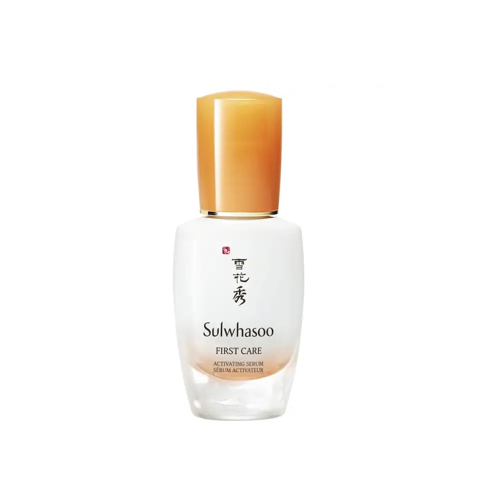 SULWHASOO First Care Activating Serum is a luxurious pre-serum that boosts hydration and radiance while enhancing the effectiveness of your skincare routine. Infused with a blend of traditional Korean herbal extracts, including Licorice Root, Ginseng, and Ginger, it nourishes and revitalizes the skin. With the added benefits of Honey and Madecassoside, this serum helps to soothe, firm, and improve skin elasticity, leaving your complexion smooth, radiant, and ready for the next steps of your skincare.