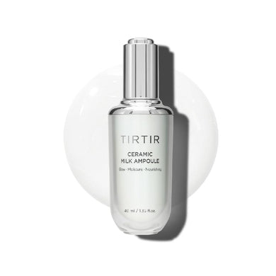 TIRTIR Ceramic Milk Ampoule is a deeply nourishing treatment designed to hydrate, soothe, and fortify your skin barrier. Formulated with key ingredients like Squalane, Ceramide, Cholesterol, Niacinamide, and Rice Extract, it delivers essential hydration, strengthens the skin barrier, and enhances overall skin health. The addition of Soybean Ferment Extract and Avocado Fruit Extract provides rich nutrients and moisture, leaving your skin soft, smooth, and glowing. Its lightweight, milky texture absorbs quick