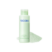 Load image into Gallery viewer, TOCOBO Cica Calming Powder Wash is a gentle exfoliating cleanser formulated to soothe and calm sensitive skin. When mixed with water, this powder wash transforms into a soft lather, effectively removing impurities and excess oil without stripping the skin&#39;s natural moisture. Key ingredients like Centella Asiatica and Tea Tree Extract help reduce redness and irritation, while Papain and Camellia Sinensis Leaf Powder provide mild exfoliation, leaving the skin smooth and refreshed.