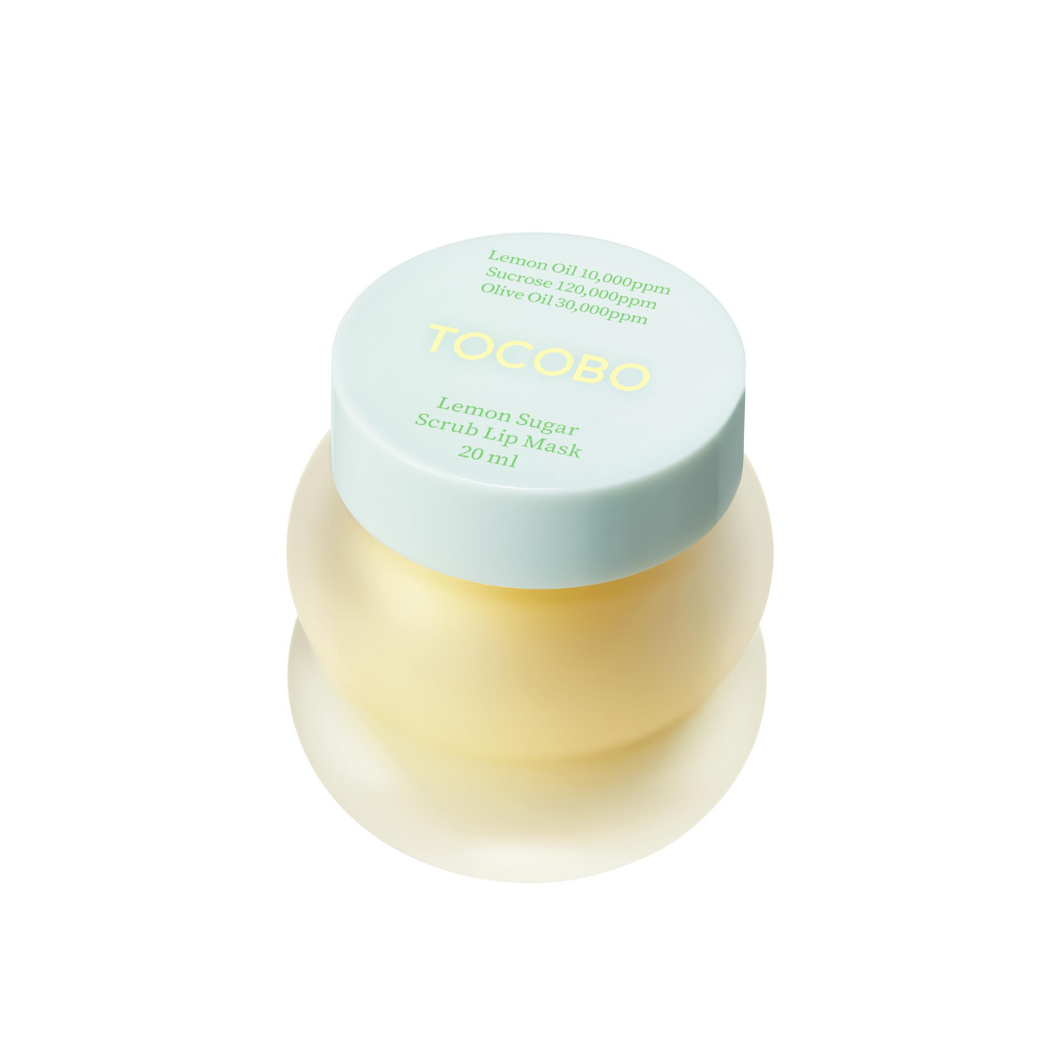 TOCOBO Lemon Sugar Scrub Lip Mask is a nourishing and exfoliating lip treatment designed to leave your lips soft and smooth. Infused with Lemon Peel Oil and Sucrose, this lip mask gently buffs away dead skin cells while hydrating and protecting the lips with Olive Fruit Oil and Hippophae Rhamnoides Fruit Oil. Its rich, nourishing formula also includes Tocopheryl Acetate (Vitamin E) to help maintain soft, supple lips. Ideal for use as an overnight treatment or as a quick scrub to achieve smooth, hydrated lip