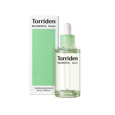 TORRIDEN Balanceful Cica Serum is a soothing and hydrating serum powered by the 5D Cica Complex, which includes Centella Asiatica Extract, Madecassoside, Asiaticoside, and more to calm and repair sensitive skin. Enriched with multiple forms of Hyaluronic Acid and Panthenol, it provides deep hydration while supporting the skin's barrier. This lightweight, fast-absorbing serum is perfect for sensitive and acne-prone skin, helping to reduce redness, soothe irritation, and promote a balanced, healthy complexion