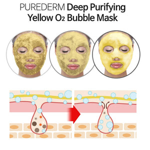 PUREDERM Deep Purifying Yellow O2 Bubble Mask Turmeric