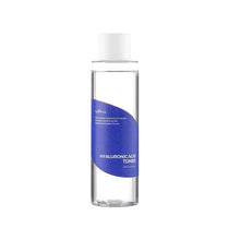 Load image into Gallery viewer, ISNTREE Hyaluronic Acid Toner is a deeply hydrating facial toner that utilizes multiple forms of Hyaluronic Acid to provide lasting moisture and enhance skin hydration. Enriched with Aloe Barbadensis Leaf Extract and Beta-Glucan, it soothes and calms the skin while Betula Alba Juice provides vital nutrients. Ideal for all skin types, this toner effectively preps the skin to absorb subsequent skincare products, leaving the skin plump, moisturized, and ready for the next step in your skincare routine.